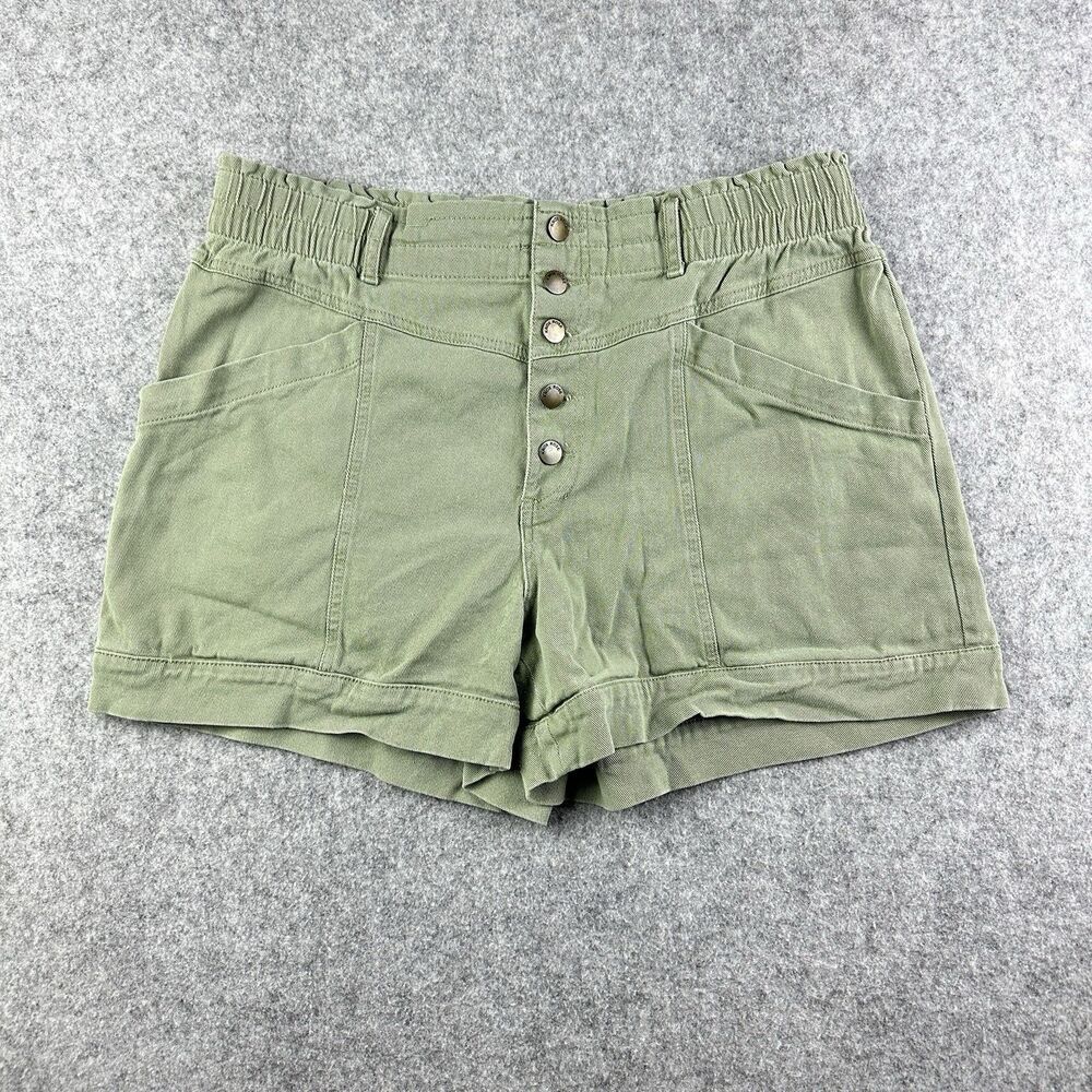 Knox Rose Olive Green Button-Front Women's Shorts